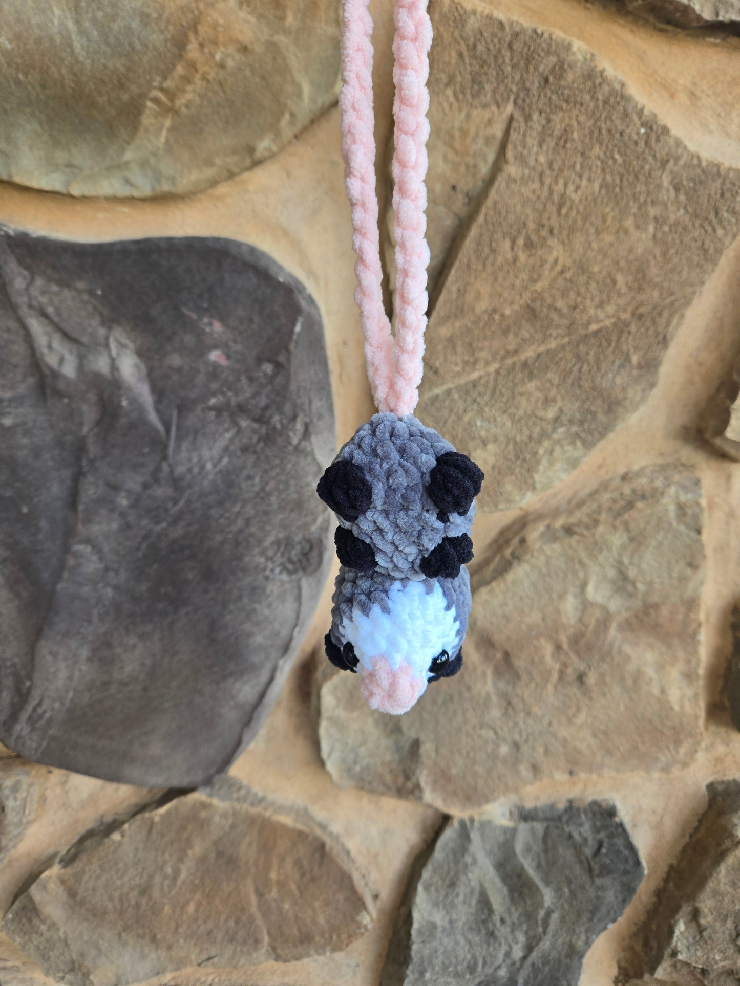 Opposum car hanger keychain bag charm accessory